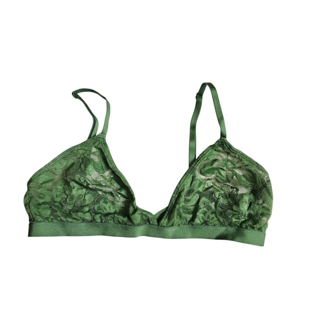 PARADE Green Lace‎ Triangle Bralette Recycled Nylon Lingerie Top Size M
